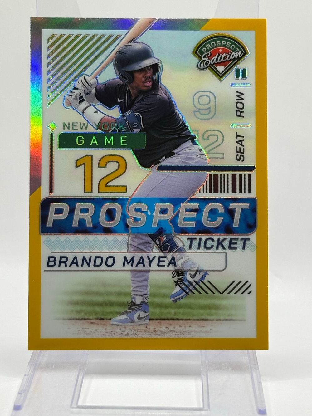 2024 Panini Prospect Edition Brando Mayea Gold Prizm Refractor 9/10 SSP Yankees